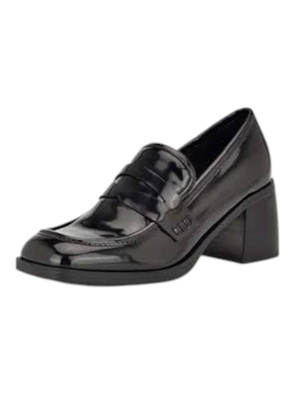 Vince Camuto Black Patent Block Heel Loafer Size 8.5